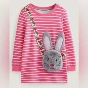 Mini Boden Appliqué Pocket Tunic Rabbit Size 6-7